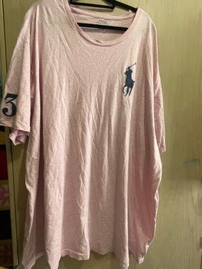 Polo by Ralph Lauren Light Pink Short-Sleeve Tee with Navy Logo